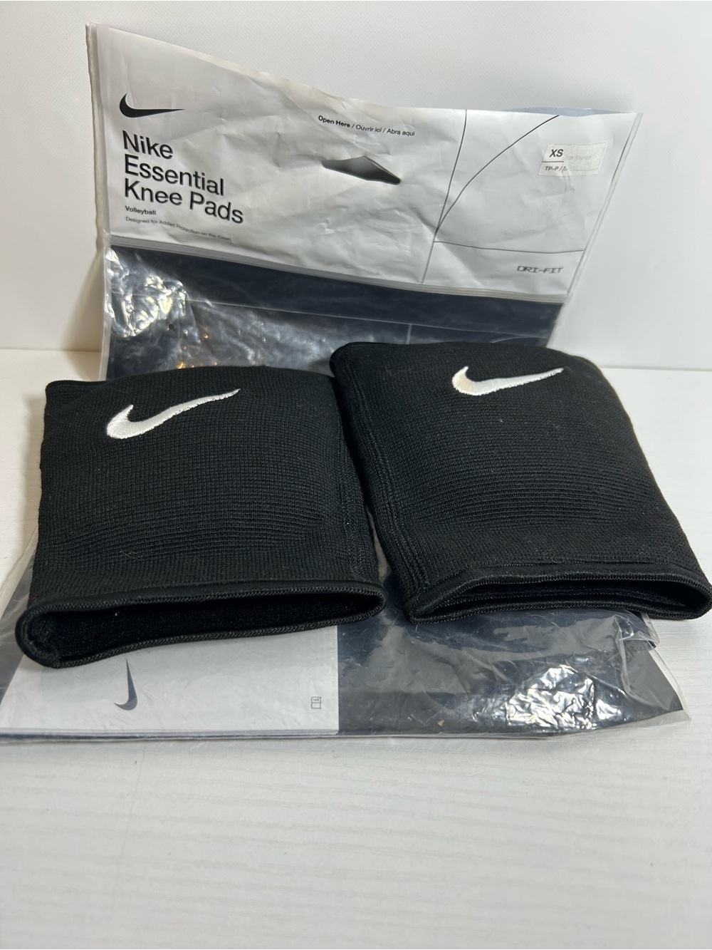 Nike Black Knee Pads with White Swoosh - Pair